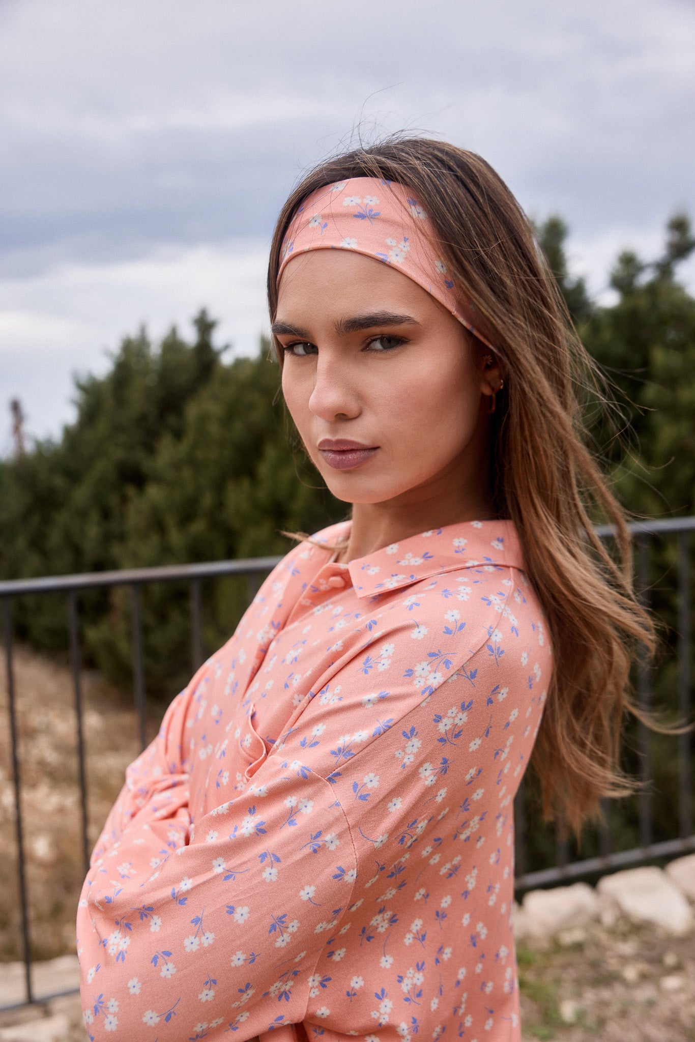 Peachy elastic hair band